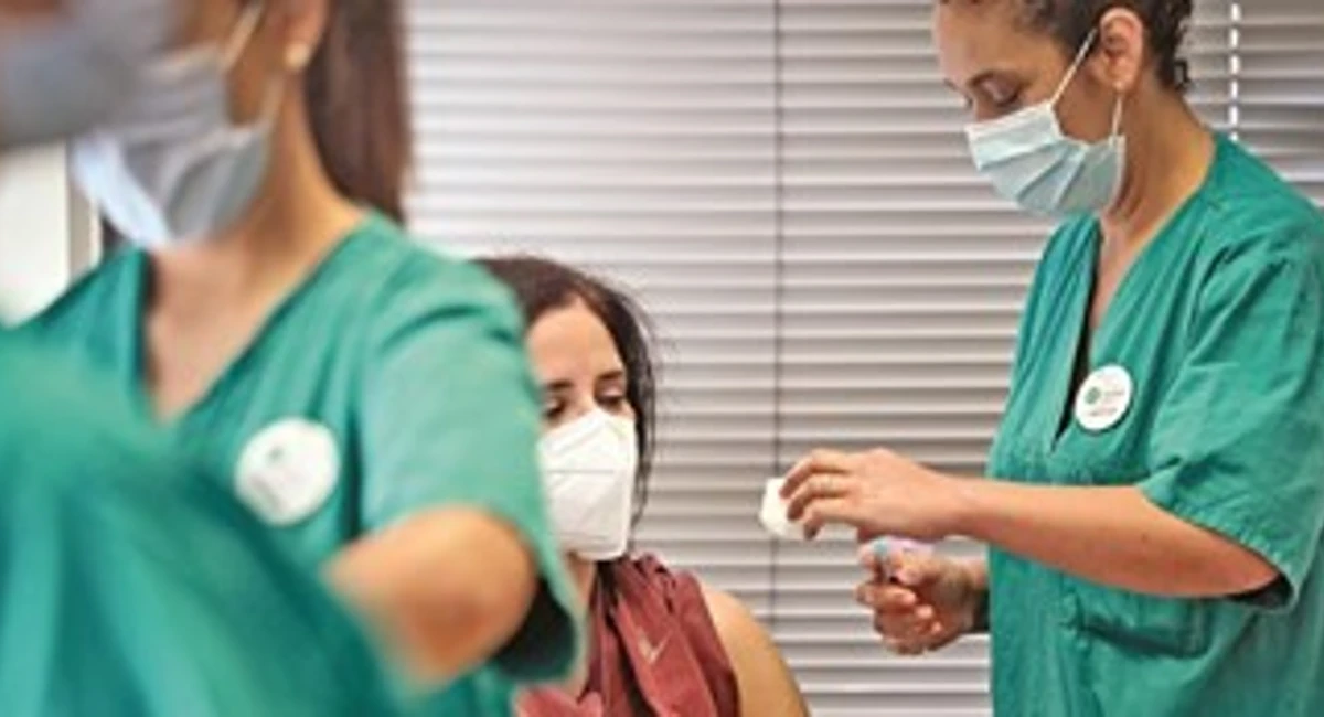 woman getting test in the doctor's office