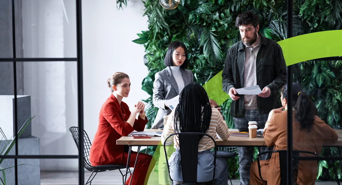 Meeting in an office