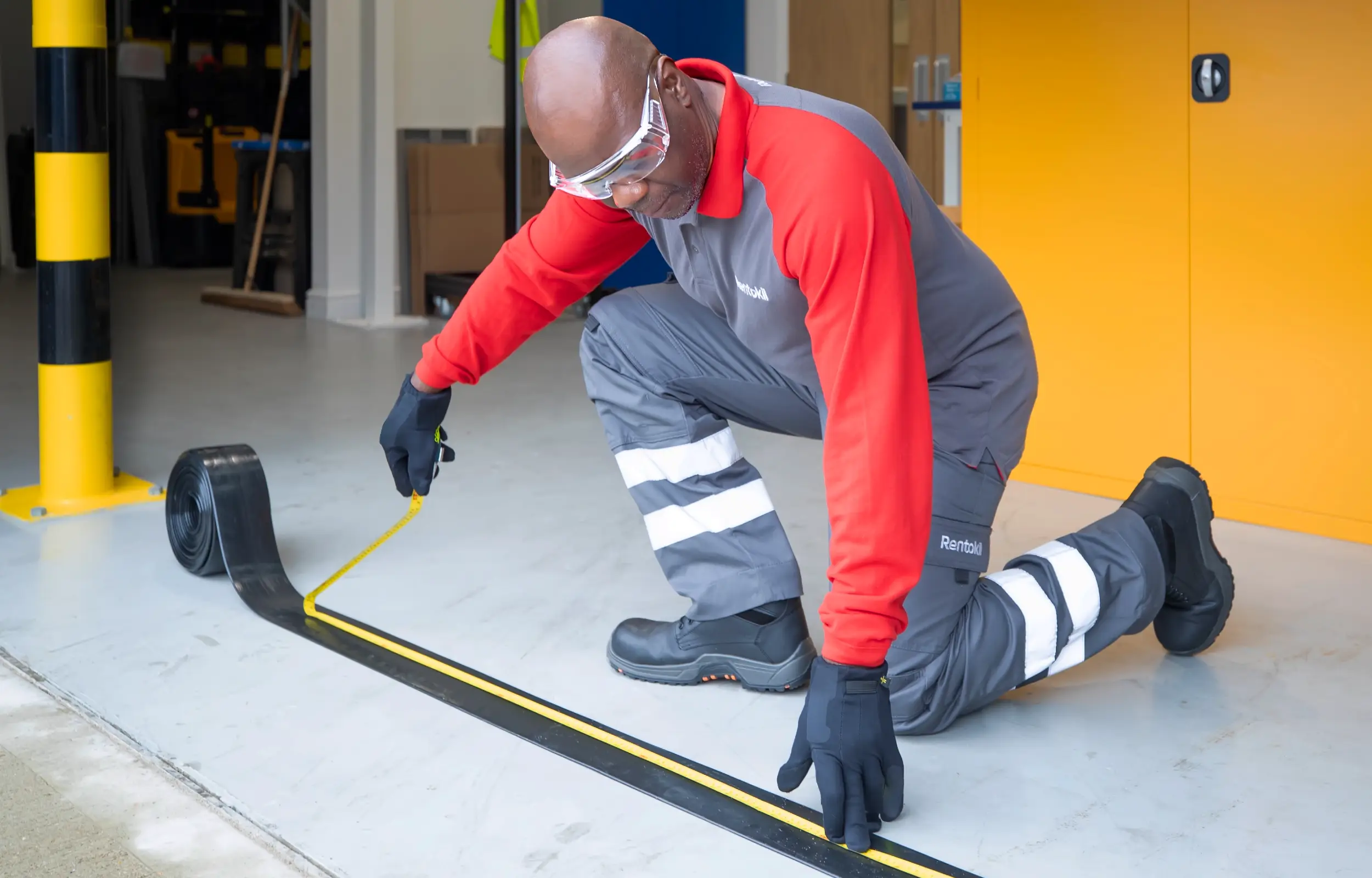 rentokil technician installing flexiarmour to prevent rodents