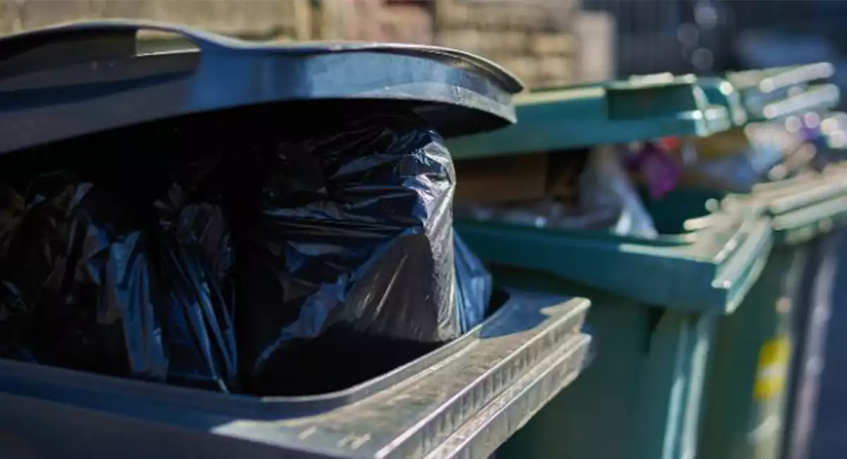 dumpster with open lid